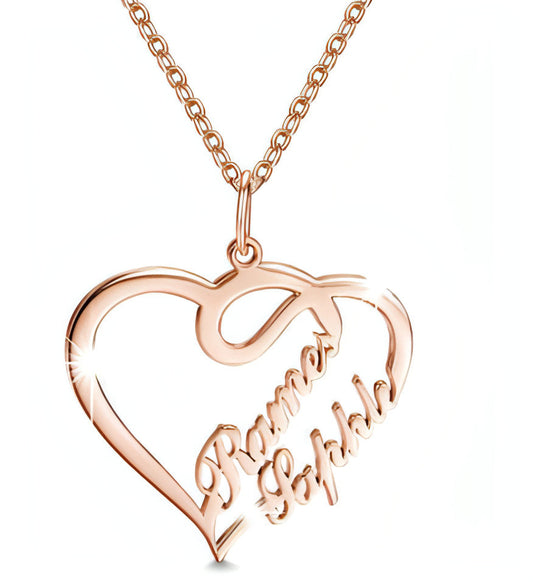 💖 Eternal Heart Necklace â€?925 Silver Personalized Love Keepsake