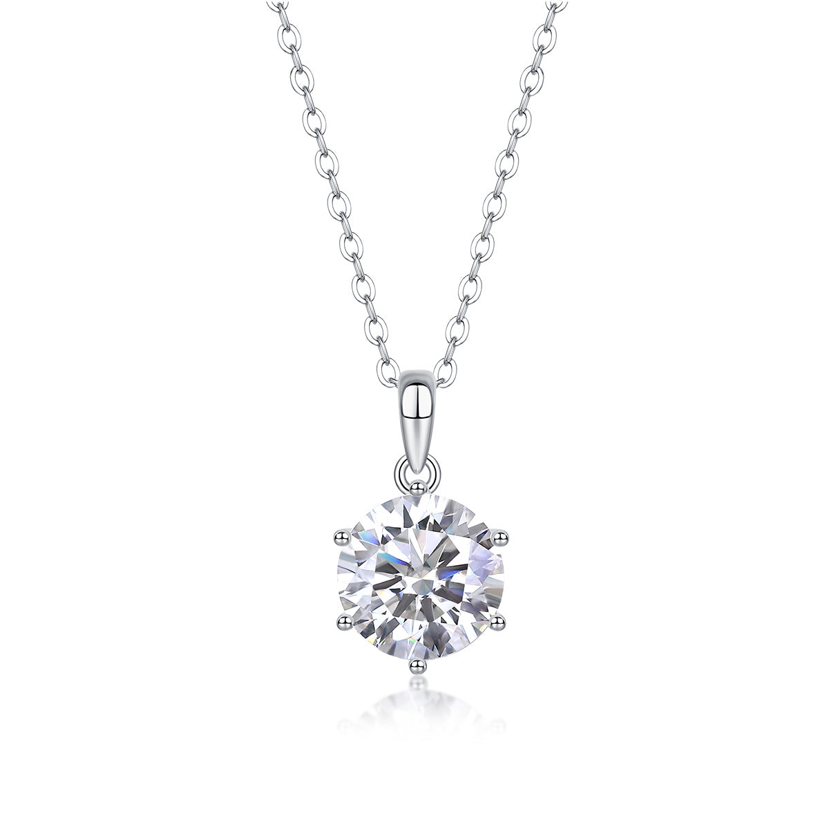 Fashion Luxury Diamond Pendant Necklace Inlaid With Moissanite Silver